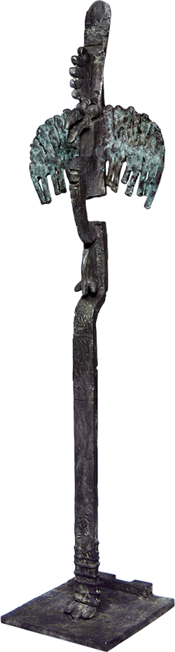 Bronzefigur Totem Anai, freistehend von Bettina  Scholl-Sabbatini