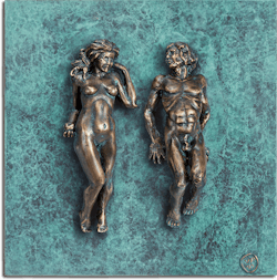 Bronzefigur »Adam & Eva« von Veronika Psotková