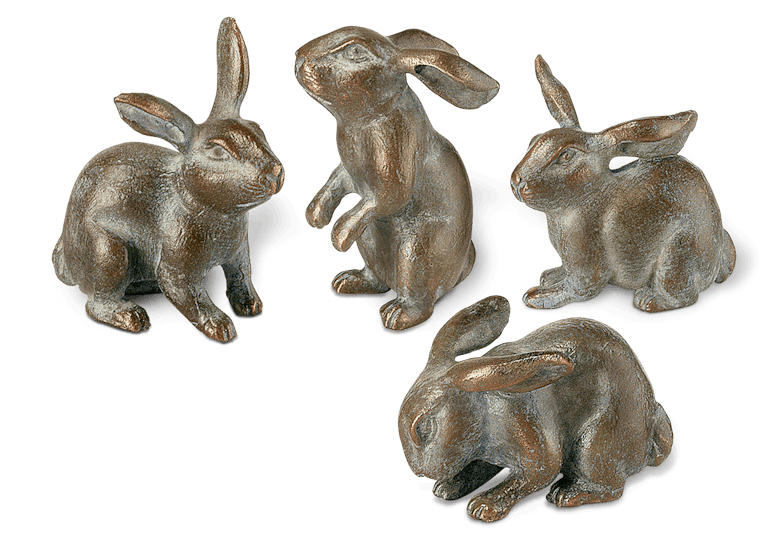 Bronzefigur 4 Hasen als Set von Atelier Strassacker