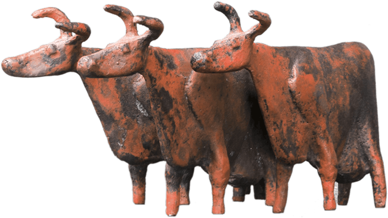 Bronzefigur Kühe von Hermann Schwahn