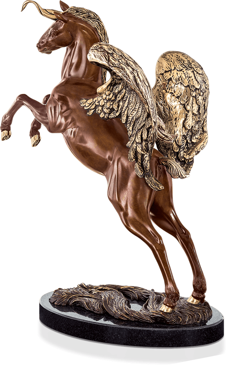 Bronzefigur Mein Einhorn Pegasus von Ernst Fuchs