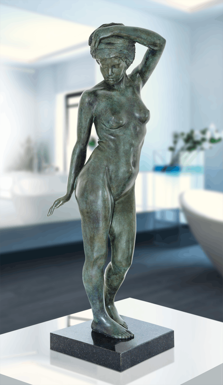 Bronzefigur Frisch geduscht von Daniela Staub