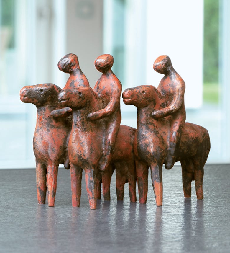 Bronzefigur Reitergruppe von Hermann Schwahn