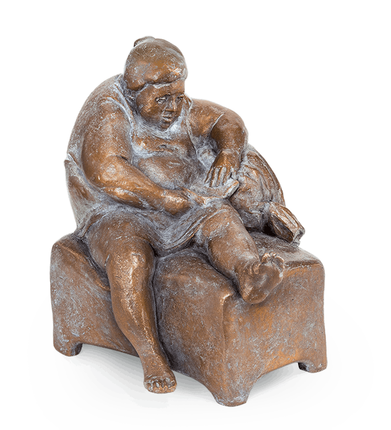 Bronzefigur Die Lektüre von Friedhelm Zilly