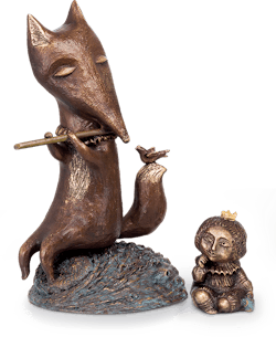 Bronzefigur Fuchs und Prinz von Elya Yalonetski