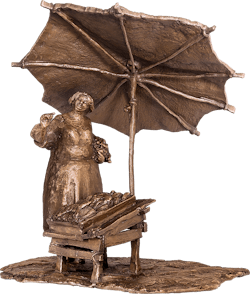 Bronzefigur Marktfrau von Joseph Michael Neustifter