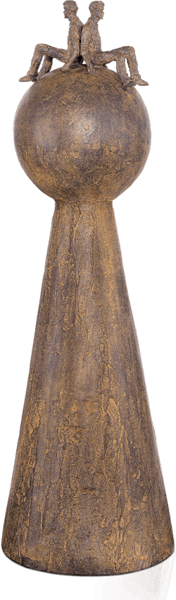 Bronzefigur Rücken an Rücken von Michel Favre