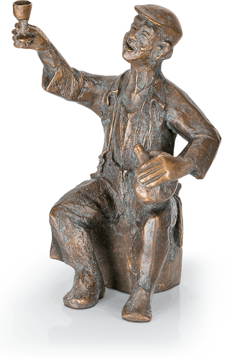 Bronzefigur Fröhlicher Zecher von Steinbrenner