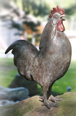 Bronzefigur Hahn von Theophil Steinbrenner