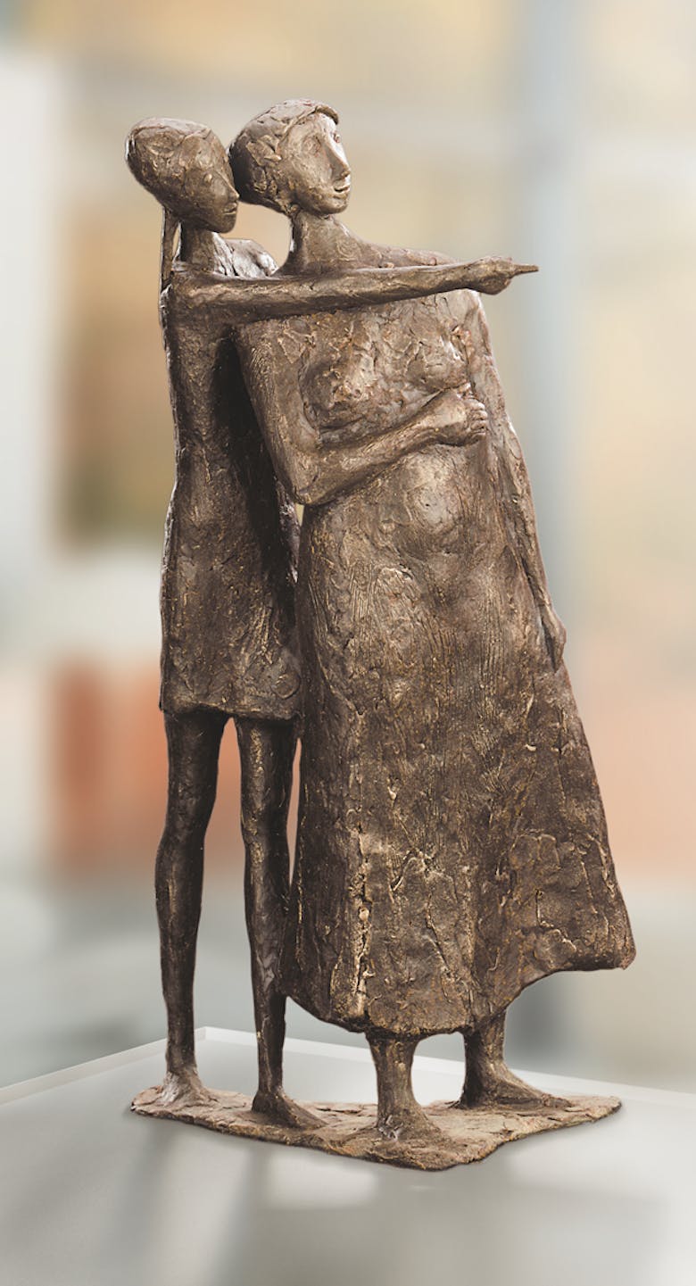 Bronzefigur Zeigen von Manfred Welzel
