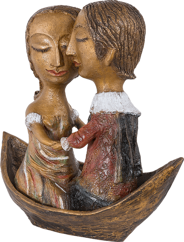 Bronzefigur Liebende in Gondel von Elya Yalonetski