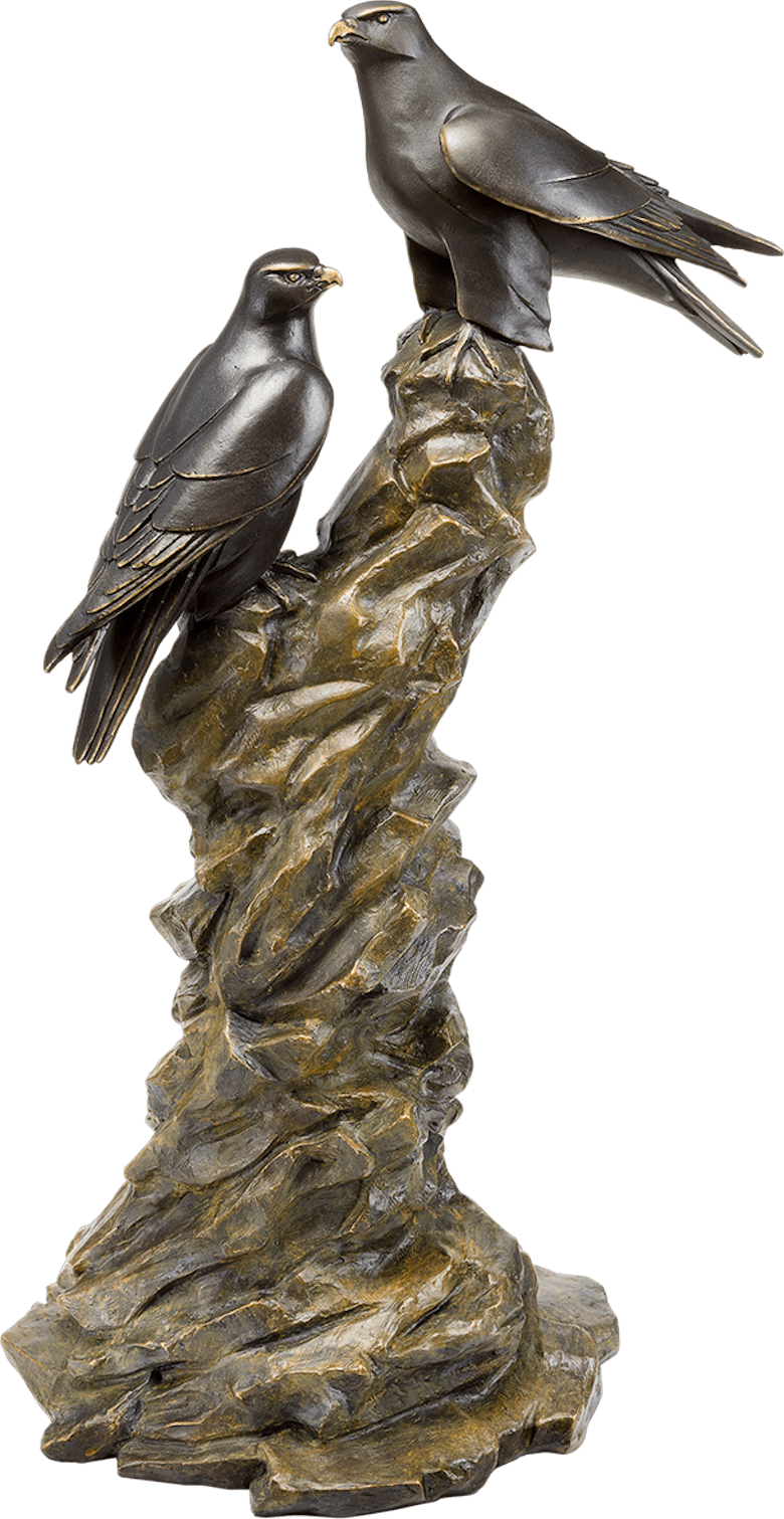 Bronzefigur Gerfalken von Atelier Strassacker
