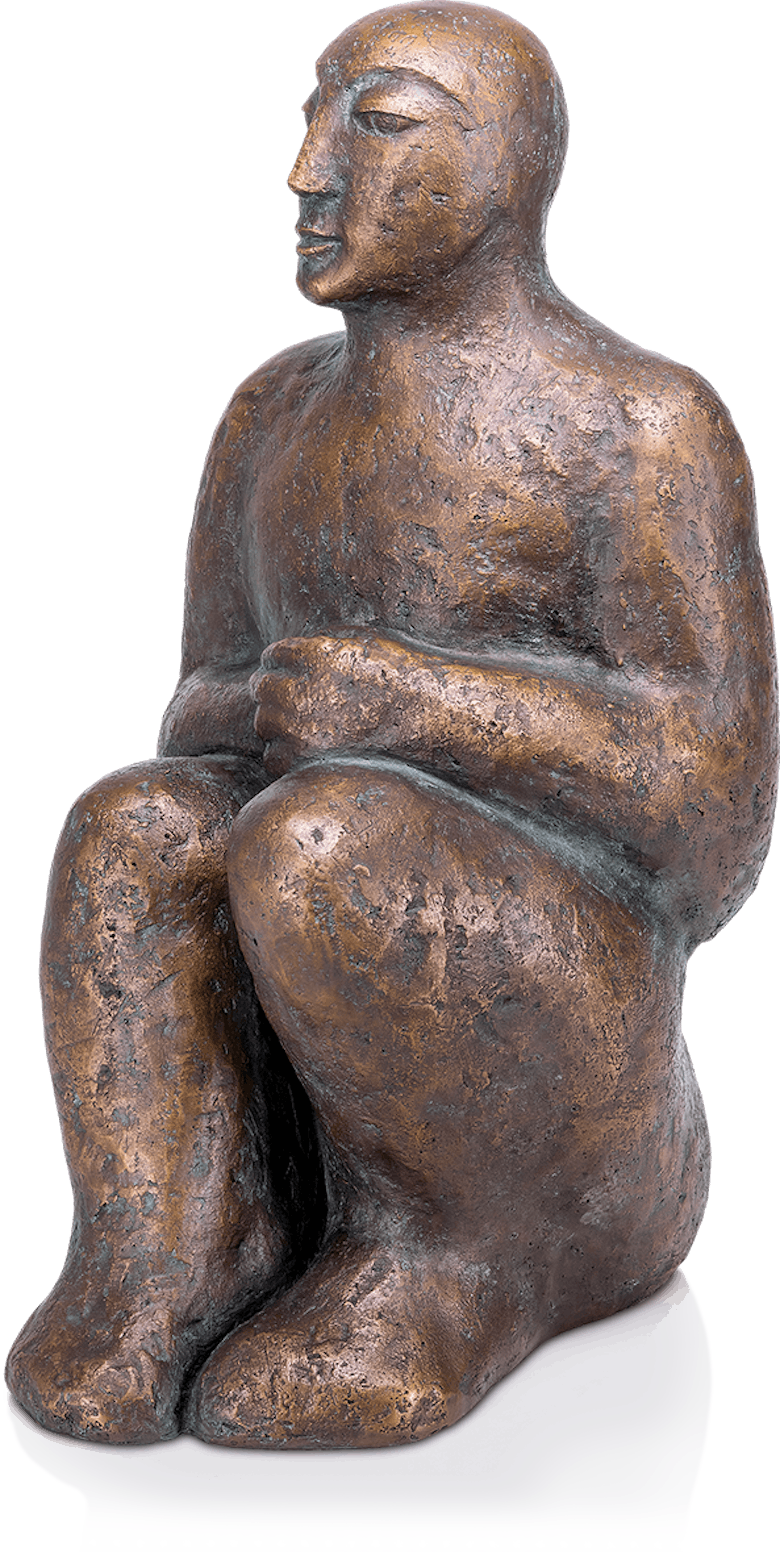 Bronzefigur Sitzende II von Christine Raschke