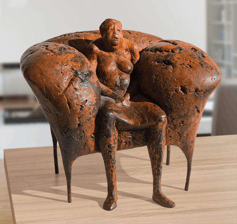 Bronzefigur Ersesselt von Anette Mürdter