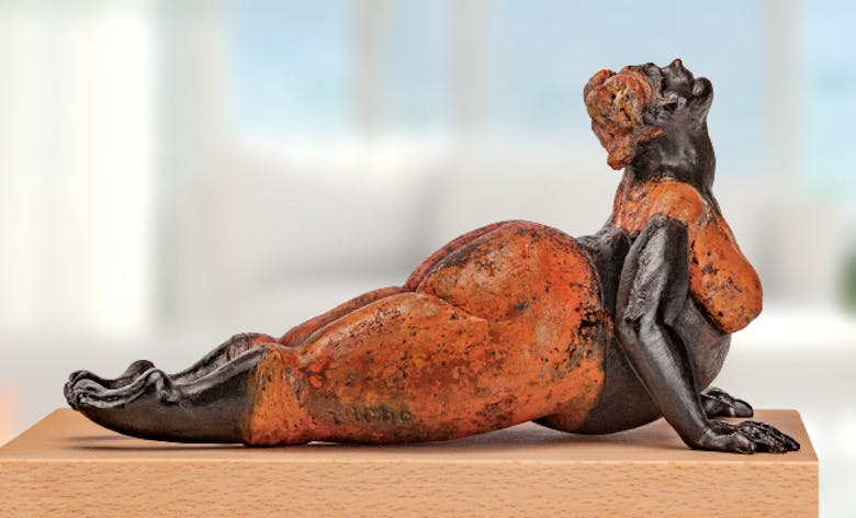 Bronzefigur «Yoga-Kobra» von Anette Biedinger