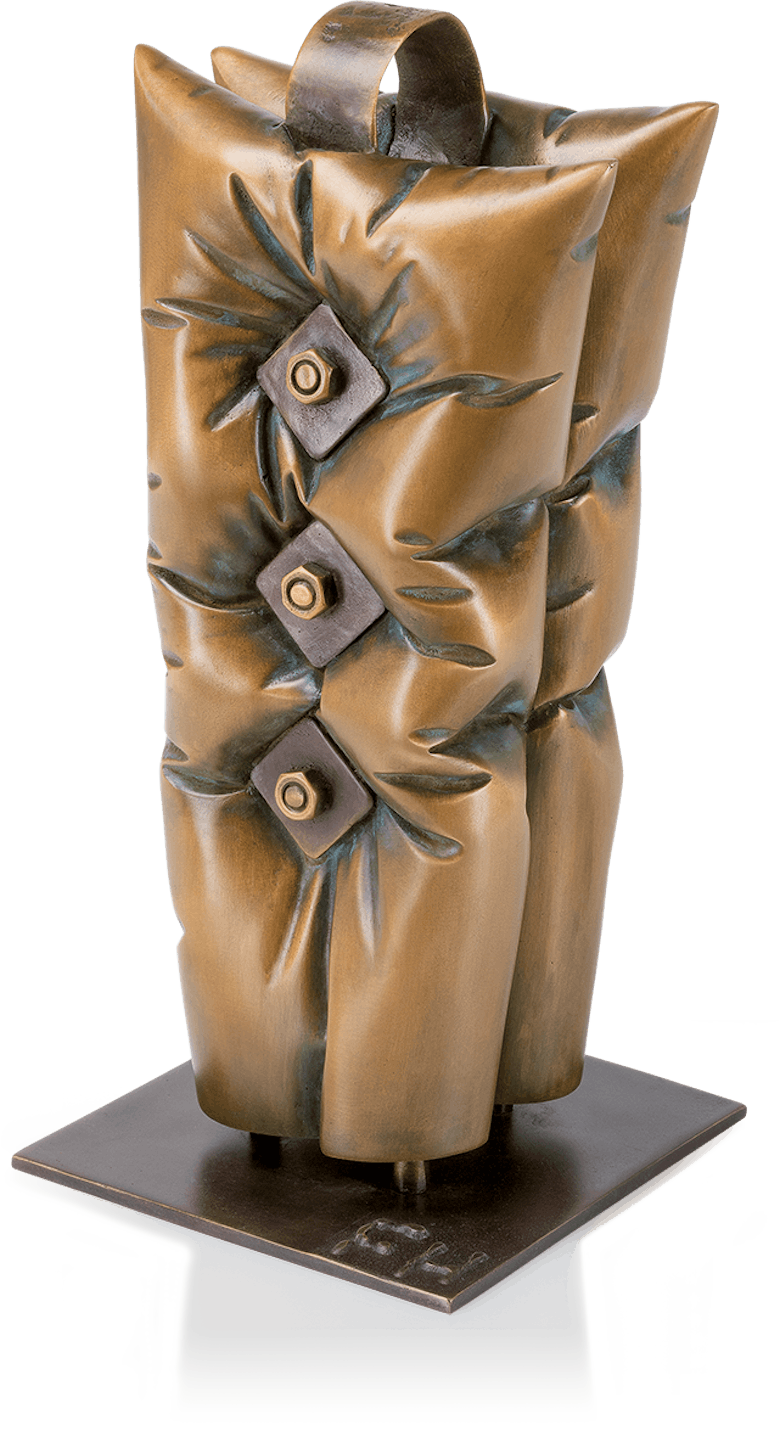 Bronzefigur Support von Felix Haspel