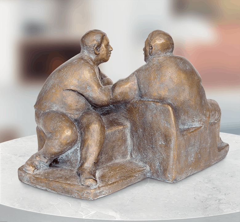 Bronzefigur Dialog von Friedhelm Zilly
