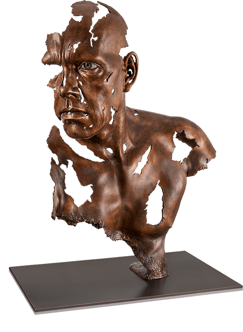 Bronzefigur Face to Face von Jamie Salmon