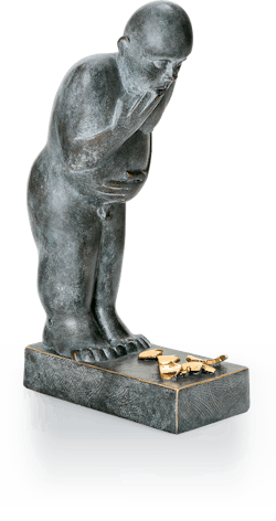 Bronzefigur Malheur von Stefan Donhauser