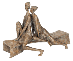 Bronzefigur Interessierte Betrachter von Manfred Welzel