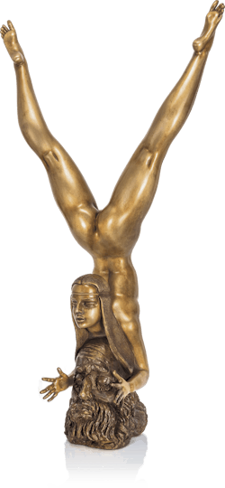 Bronzefigur Poet und Muse von Waldemar Schröder