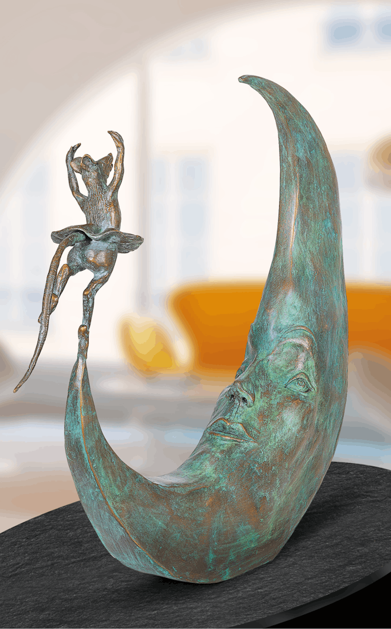 Bronzefigur Danse avec la Lune von Agnès Boulloche