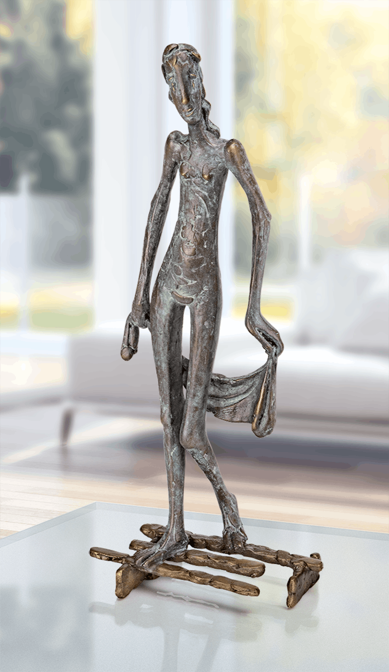 Bronzefigur »Mädchen mit Tuch« von Kurtfritz Handel