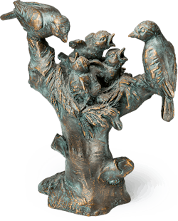 Bronzefigur »Vogelnest auf Baumstumpf« aus dem Atelier Strassacker