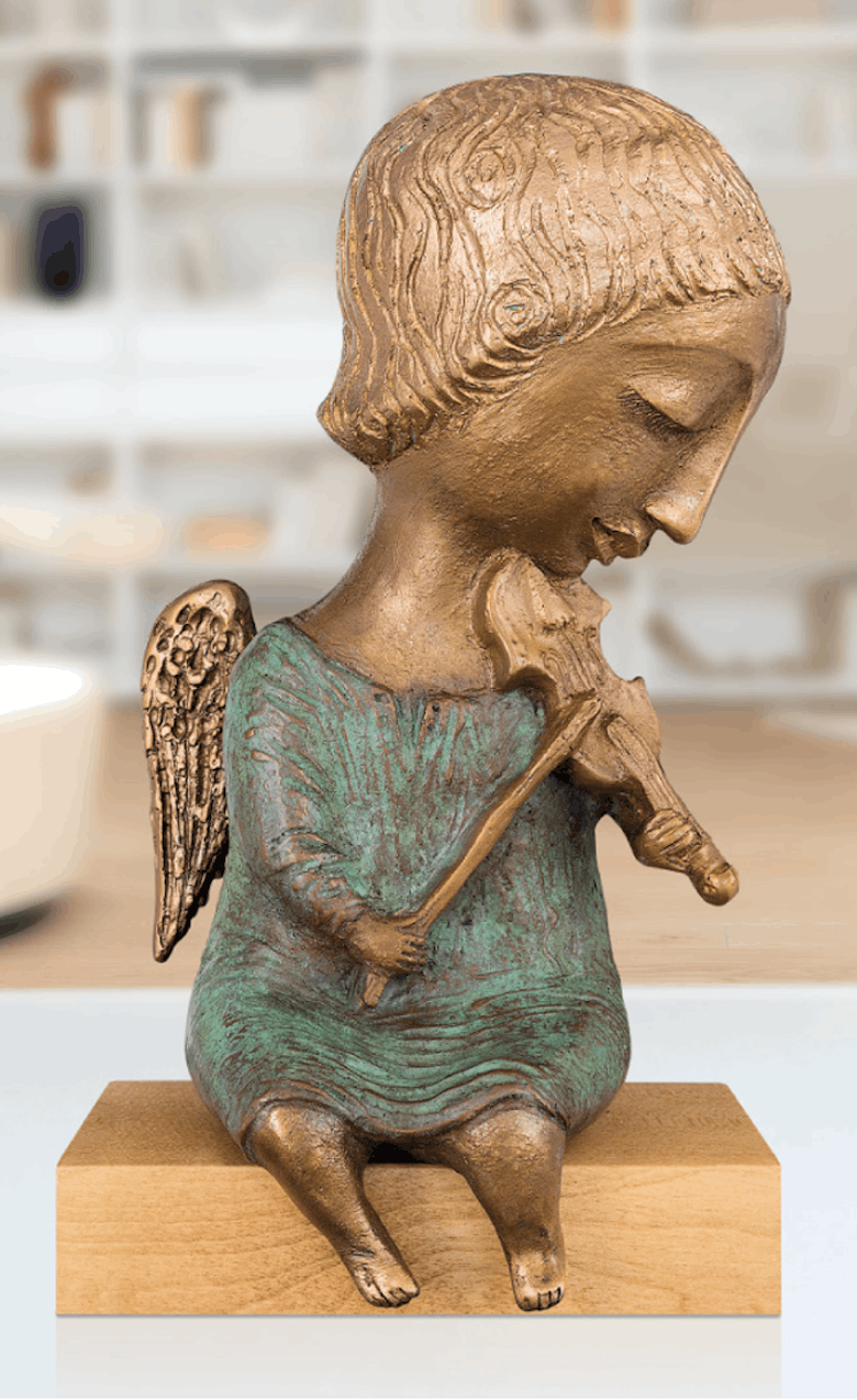 Bronzefigur Engel mit Geige von Elya Yalonetski