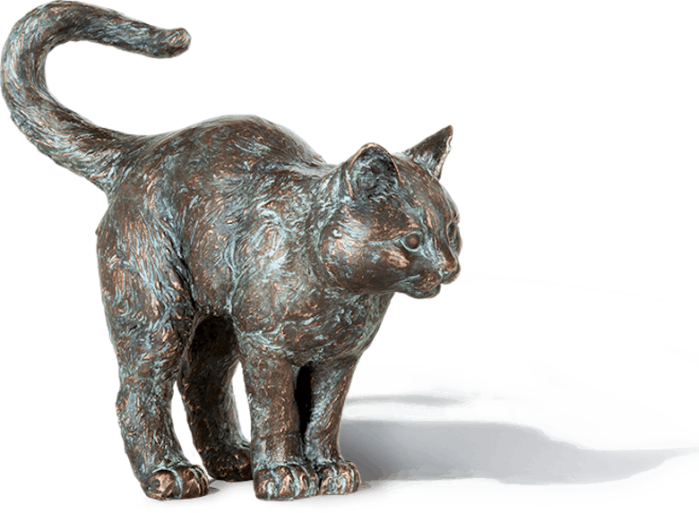 Bronzefigur Stehende Katze von Atelier Strassacker