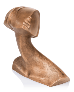 Bronzefigur Frauenkopf von Pepi Pescollderungg