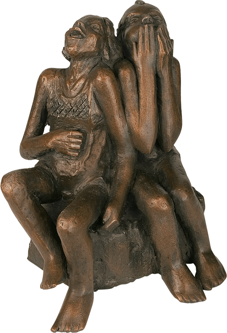 Bronzefigur himmelhoch jauchzend von Ute Prinzhausen