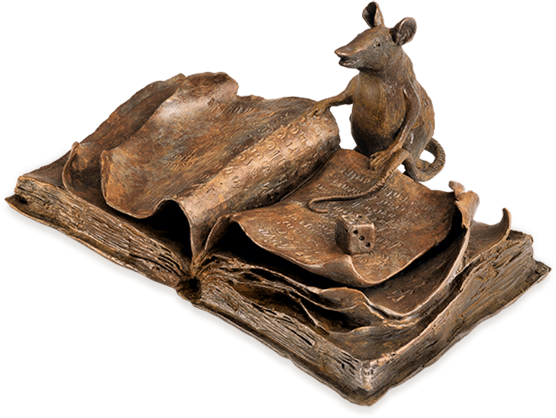 Bronzefigur Le Rat de Bibliothèque von Agnès Boulloche