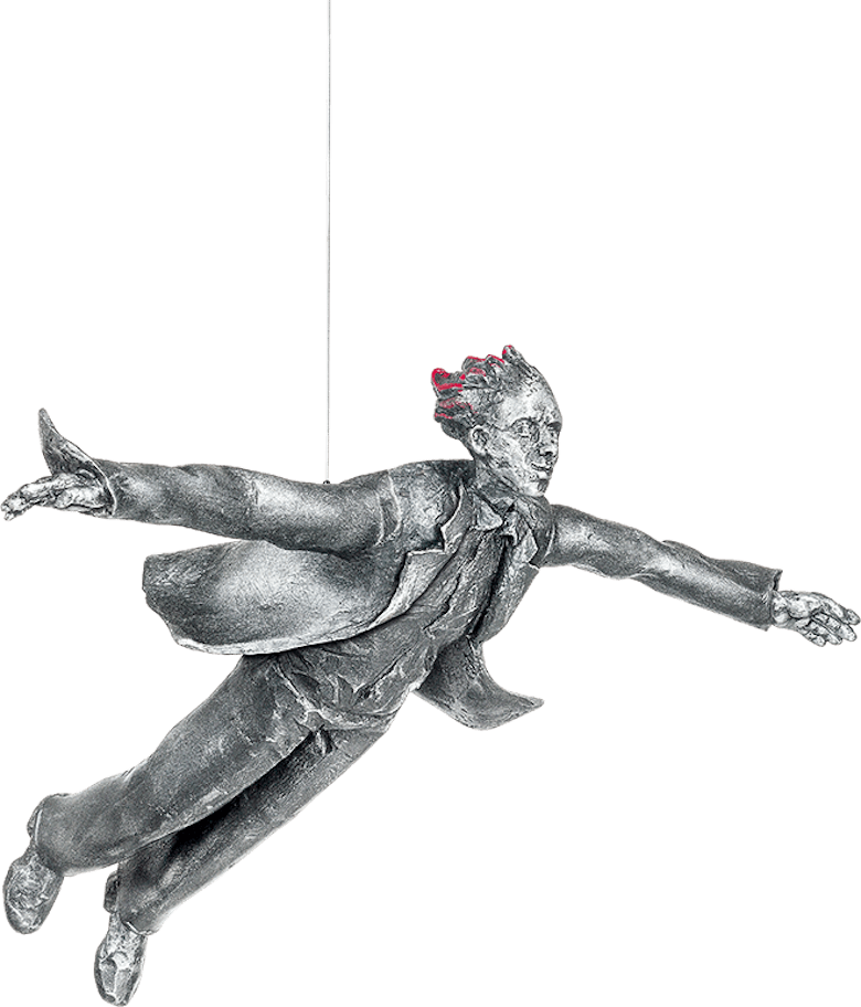 Bronzefigur Freefall (him) von Michal Trpák