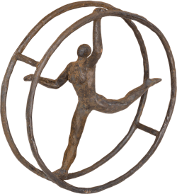 Bronzefigur Rhönrad von Hans Neuwirth