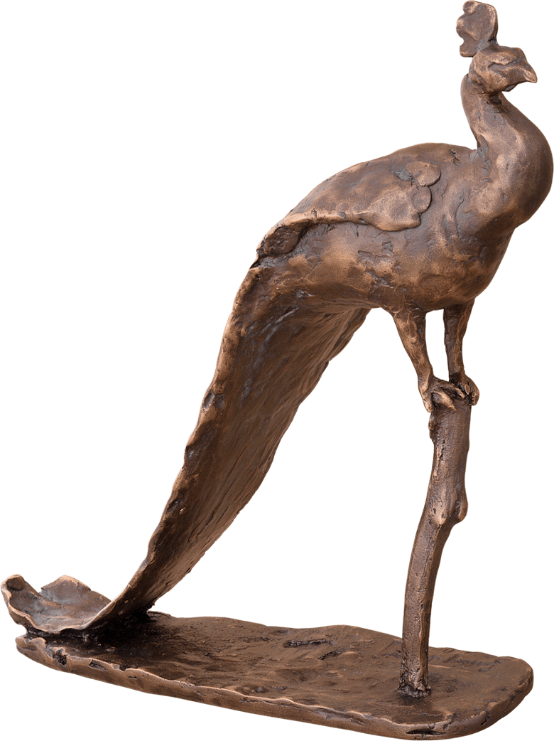 Bronzefigur Pfau von Gotthelf Schlotter