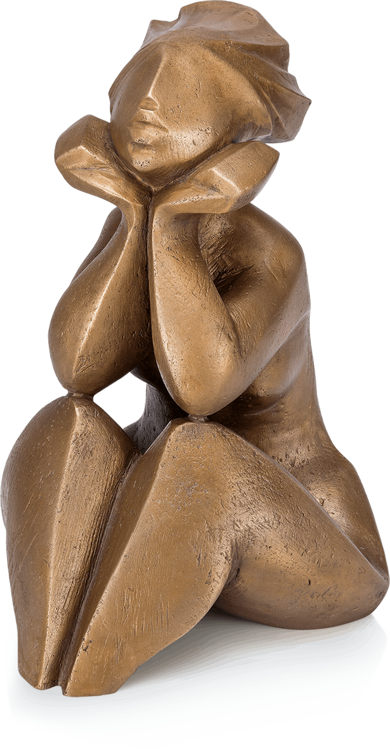 Bronzefigur Meditierende von Pepi Pescollderungg