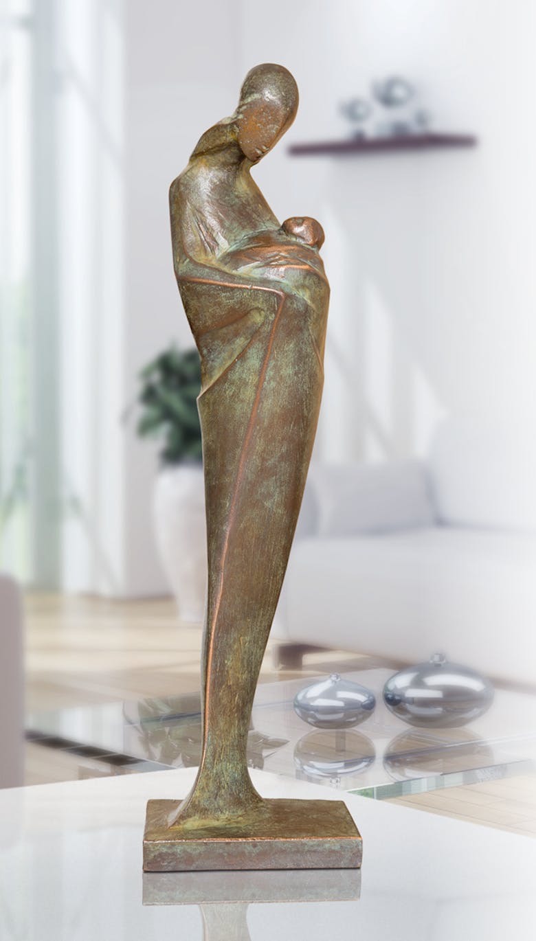 Bronzefigur Mutter mit Kind von Pepi Pescollderungg