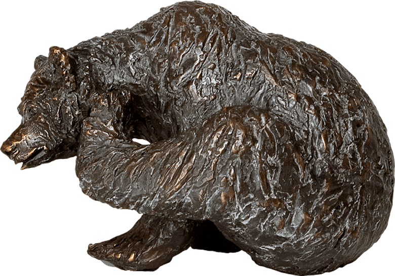 Bronzefigur Kratzender Bär von Gabriele Haslinger