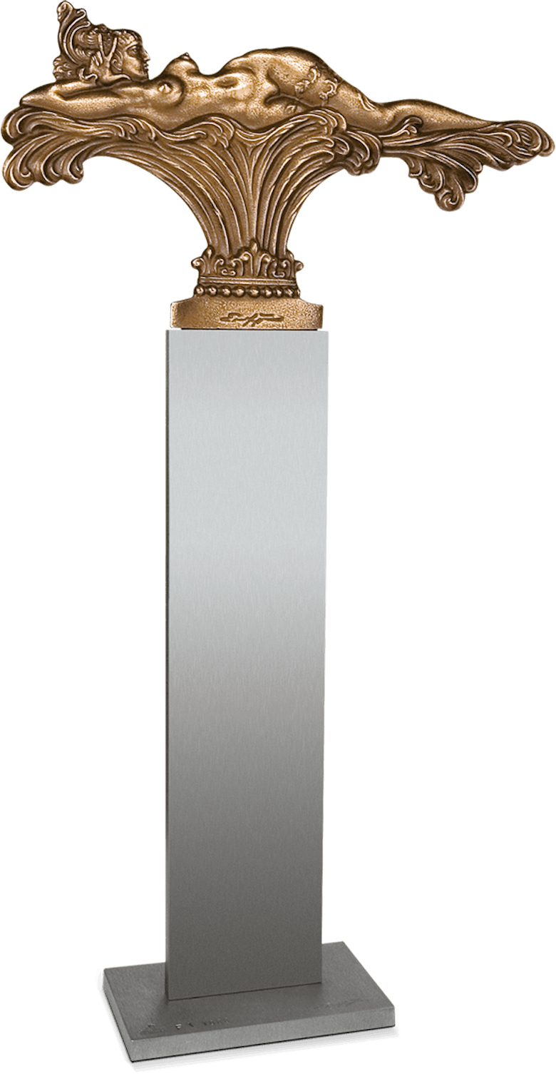 Bronzefigur Liegende Versuchung, Tischvariante von Ernst Fuchs