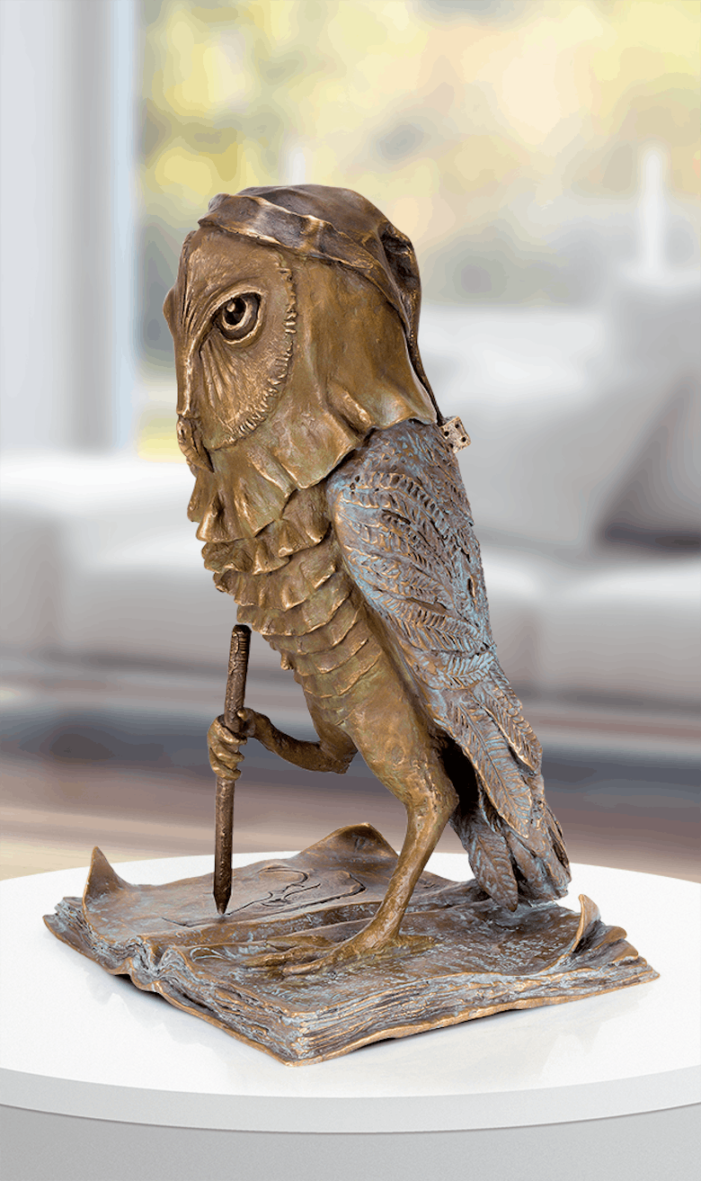 Bronzefigur Chouette Artiste von Boulloche