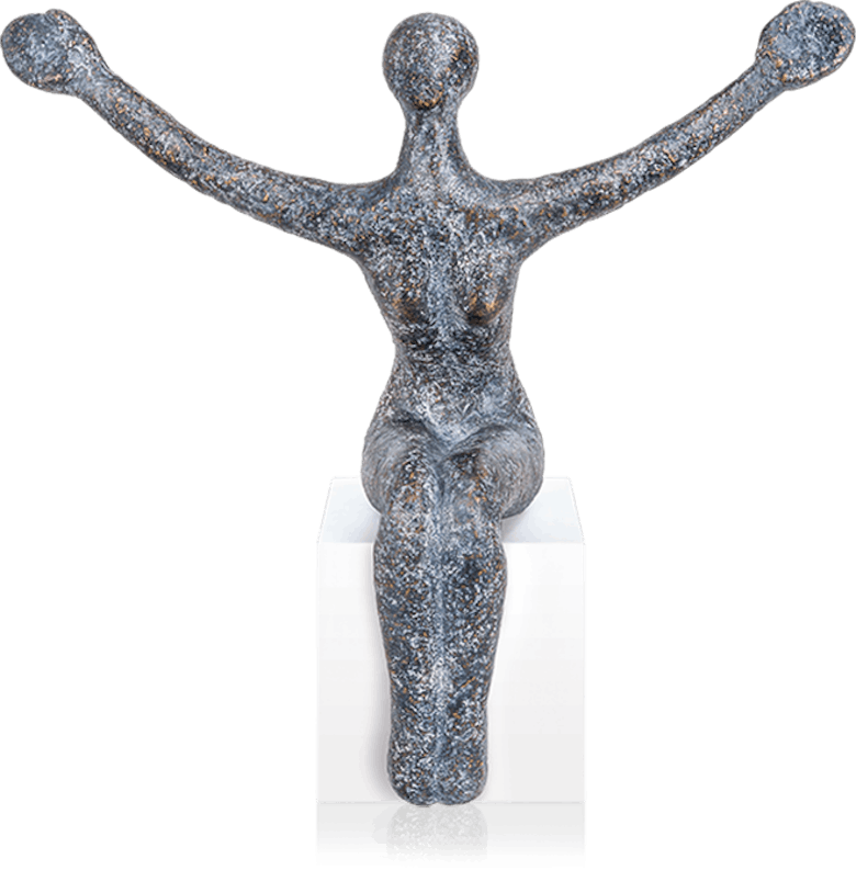 Bronzefigur Sitting woman von Andrea Kraft