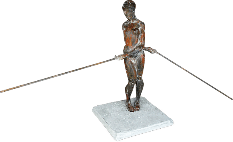 Bronzefigur Stabtanz von Martin Pottgiesser