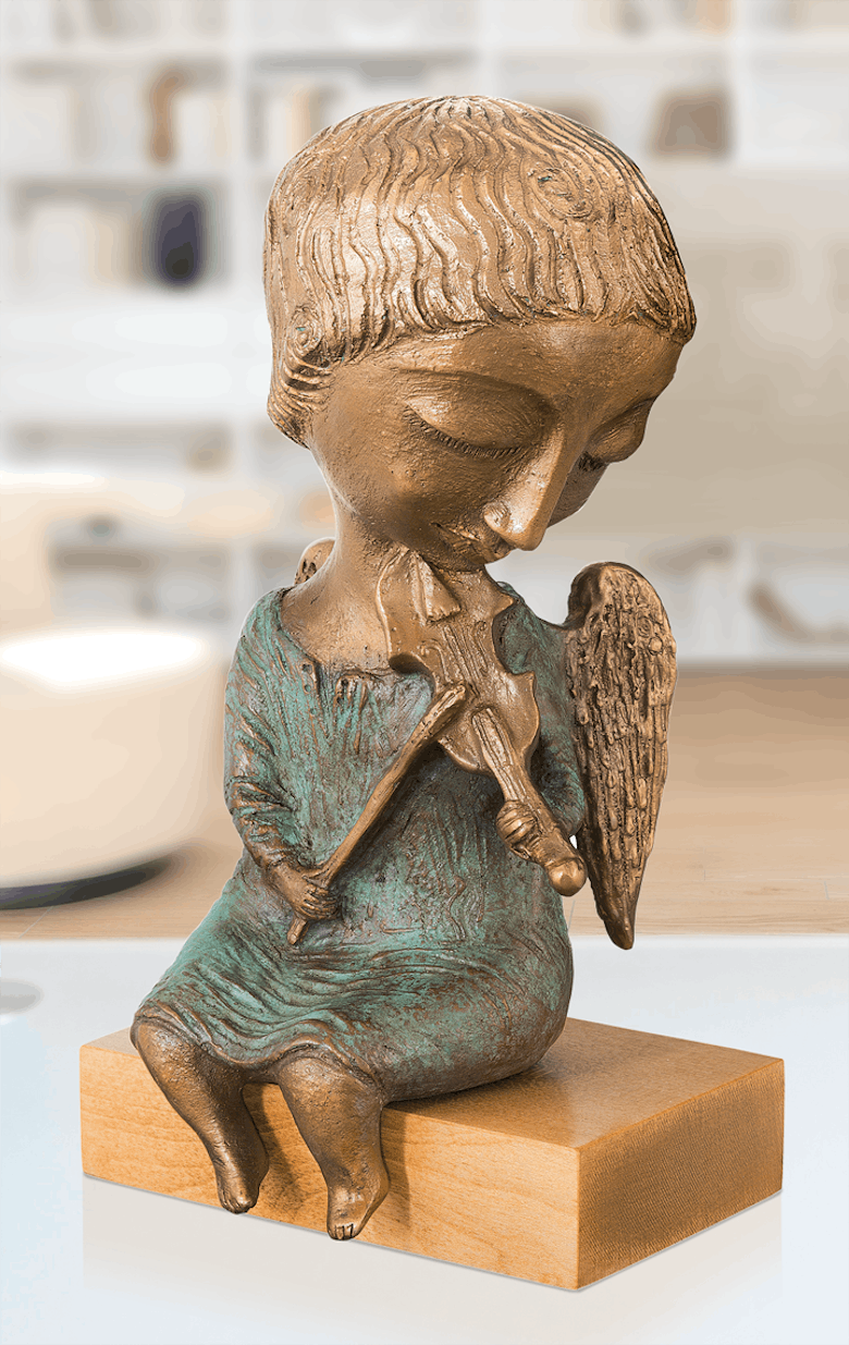 Bronzefigur Engel mit Geige von Elya Yalonetski