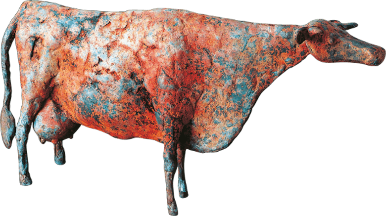 Bronzefigur Kuh von Hermann Schwahn
