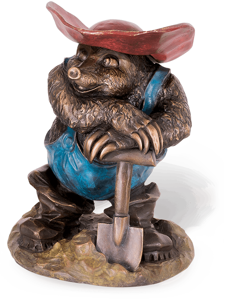 Bronzefigur Maulwurf "Es ist vollbracht" von Atelier Strassacker