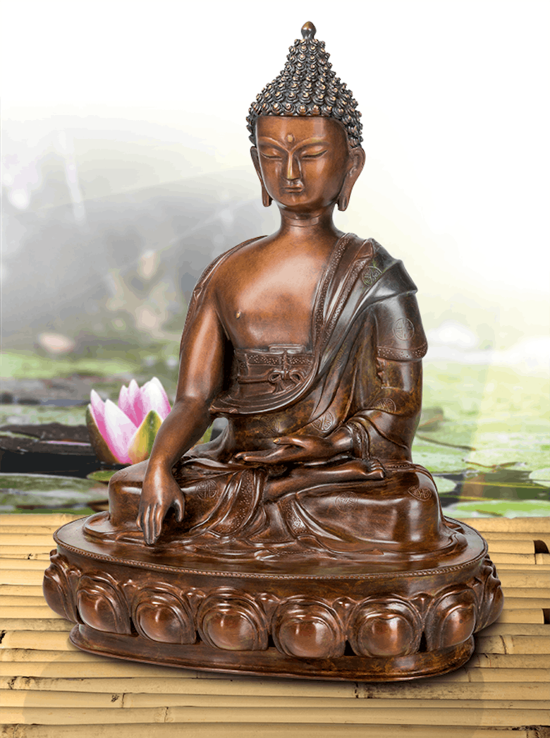 Bronzefigur Buddha Sakyamuni von Atelier Strassacker