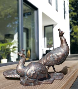 Bronzefigur Pfauenpaar von Hans Huschka