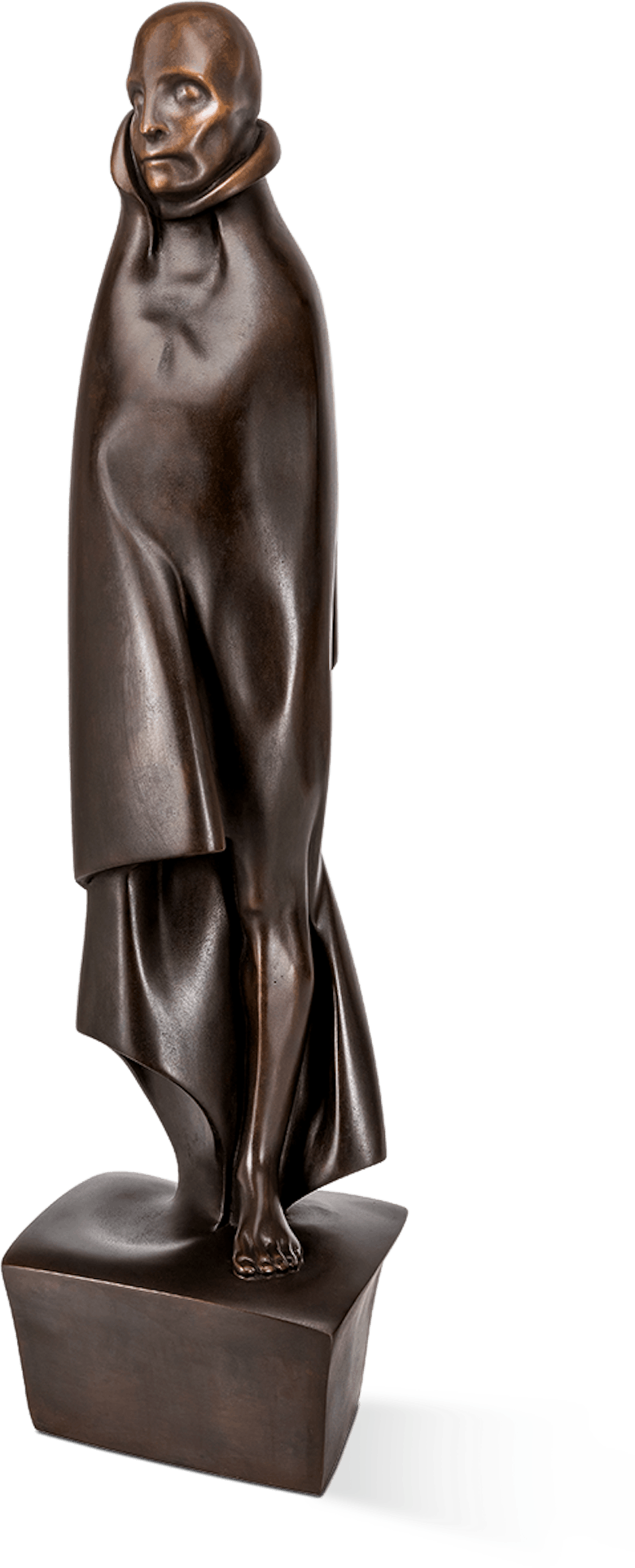 Bronzefigur Mensch mit Mantel von Giovannie de Angelis
