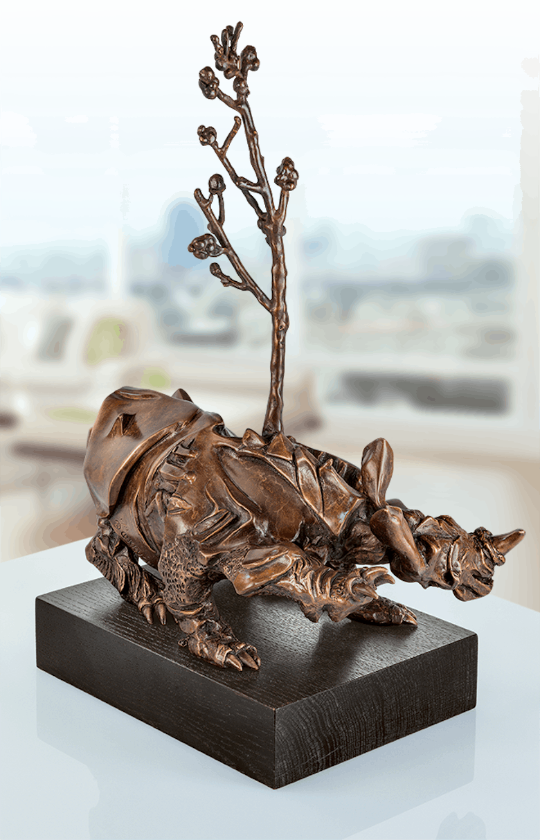 Bronzeskulptur-Rhinozeros